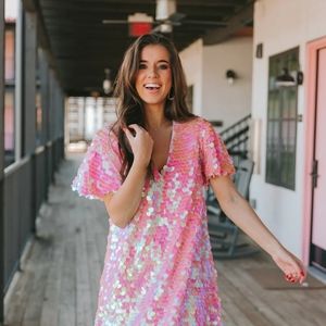 BuddyLove Taya Sequin Shirt Dress